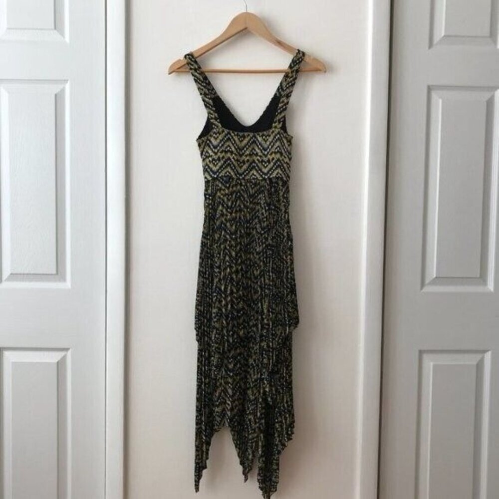 A.L.C. Kendall Silk Asymmetric Pleated Midi Dress - Picture 7 of 8
